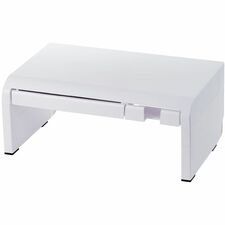 Bostitch Konnect Monitor Riser - White - For Monitor, Smartphone - Drawer, SmartPhone Holder, Adjustable, Rubber Feet, Cable Management