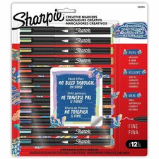Sharpie Creative Markers - Fine Marker Point - Earth Tone Ink - Water Based, Acrylic Based - Multipurpose - 12 / Pack