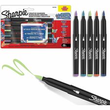Sharpie Creative Markers - Brush Marker Point - Earth Tone Ink - Water Based, Acrylic Based - Multipurpose - 5 / Pack