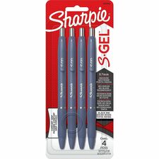 Sharpie S-Gel Gel Pen - 0.7 mm (0.03") Pen Point - Retractable - Black Ink - Gel-based - Moonlit Midnight Barrel - Writing - 4 / Pack