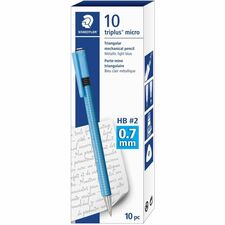 Staedtler Triplus Micro 774 Triangular Mechanical Pencil - 0.7 mm (0.03") Lead - Refillable - Light Blue Barrel - 10 Piece