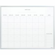 Quartet Magnetic Calendar - Monthly - 5 Week - White - Aluminum - 16" (406.40 mm) Height x 20" (508 mm) Width - Dry Erase Surface, Durable, Stain Resistant, Ghost Resistant, Magnetic - 1 Each