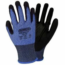 RONCO PrimaCut 69-280 Work Gloves - Abrasion Protection - Polyurethane Coating - 11 Size Number - XXL Size - Black, Blue - Blade Cut Resistant, Abrasion Resistant, Tear Resistant, Cut Resistant, Puncture Resistant, Latex-free, Recyclable, Heavy Duty, Flexible, Breathable - For Handling Goods, Waste Management, Sharp Object Handling, Construction, Freight/Transportation, Landscaping, Cable Handling, Metal Fabrication, Carpentry, Masonry, Steel Plant, ... - 6 / Pack
