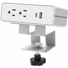 Horizon CPS-2A1U1C Power Outlet - 2 x Power Receptacles Clamp Mount, Surface Mount - White - 1 Each