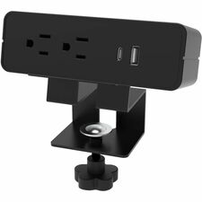 Horizon CPS-2A1U1C Power Outlet - 2 x Power Receptacles Clamp Mount, Surface Mount - Black