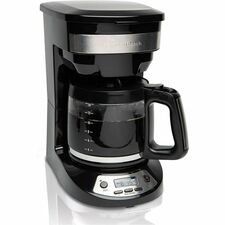 Hamilton Beach Programmable Coffee Maker - Programmable - Black, Stainless Steel - Borosilicate Glass Carafe