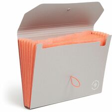 U Brands U-Eco Letter Expanding File - 8 1/2" (215.90 mm) x 11" (279.40 mm) - 100 Sheets Capacity - 2" (50.80 mm) Expansion - 7 Pocket - Poly, Plastic, Wheat Straw - Fog - Tear Resistant, Water Resistant, Acid-free, PVC-free, Reinforced Edges, Tab Divider, Durable, Die-cut, Flap - 1