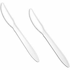 Dorfin Table Accents - Polypropylene Knives - 6.3" - Plastic, Polypropylene - White - 1000 Box