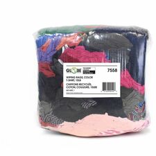 Globe Coloured T-Shirt Wiping Rags - 10Lb / Assorted - For Industry, Automotive, Maintenance, Workshop - Cloth - 10 lb (4535.92 g) - Eco-friendly, Absorbent, Low Linting, Metal-safe - White - 1 Bag