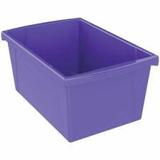 Storex Storage Bin - 21 L - 8.3" (209.55 mm) Height x 16.8" (425.45 mm) Width x 11.9" (301.50 mm) Depth - Handle, Impact Resistant - Purple - Plastic - 1 Each