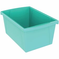 Storex Storage Bin - 21 L - 8.3" (209.55 mm) Height x 16.8" (425.45 mm) Width x 11.9" (301.50 mm) Depth - Handle, Impact Resistant - Teal - Plastic - 1 Each