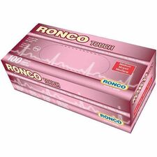 RONCO Touch Examination Gloves Medium Pink - 3.50 mil (0.09 mm) Thickness x 9.45" (240 mm) Glove Length - Chemical Protection - Medium Size - For Right/Left Hand - Nitrile - Pink, Lavender - Ambidextrous, Textured Finger, Non-sterile, Latex-free, Chemical Resistant, Flexible, Lightweight - For Healthcare, Emergency Medical Service (EMS), Examination, Beauty Salon, Dental, Veterinary, Cosmetology, Paramedic, Laboratory, Clinical, General Purpose, ... - 100 / Box