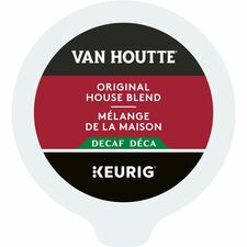 VAN HOUTTE K-Cup, Pod Coffee - Medium - K-Cup, Pod - Decaf, Original House Blend - Decaffeinated - 24 / Box