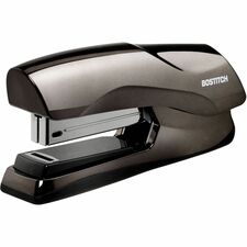 Bostitch Antimicrobial Flat Clinch Stapler - Staples Upto 40 Sheet - Full Strip - Black Chrome - 1 Each