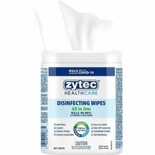 Zytec Healthcare Disinfecting Wipes - All in One - 180 Wipes - For Healthcare, Hospital, Clinic, School, Multipurpose - Fresh Scent - Recommended For: Virus Remover, Bacteria Remover - Antimicrobial, Non-porous, Deodorize - 180 / Pack