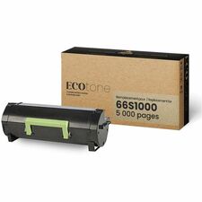 Ecotone Remanufactured Laser Toner Cartridge - Alternative for Lexmark 66S1000 - Black - 1 Each - 5000 Pages