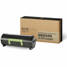 Ecotone Remanufactured Extra High Yield Laser Toner Cartridge - Alternative for Lexmark 66S1X00 - Black - 1 Each - 31000 Pages