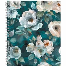 Cambridge Teal Garden Weekly/Monthly Planner 8-1/2" x 11" Bilingual Teal - Bilingual - Weekly, Monthly - 12 Month - 1 Month, 1 Week Double Page Layout - Letter - 8 1/2" (215.90 mm) x 11" (279.40 mm) Sheet Size - Twin Wire - Teal - Poly Cover - 1 Each