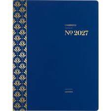 Cambridge Classic WorkStyle Planner - Bilingual - Monthly - 2 Year - 3 1/2" (88.90 mm) x 6 1/4" (158.75 mm) Sheet Size - Navy - 1 Each