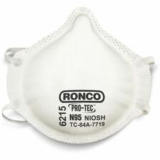 Pro-Tec Safety Respirator - Recommended for: Grinding, Sanding, Sweeping, Sawing, Bagging, Industrial, Transportation, Oil & Gas, Infrastructure, Construction, Building, ... - One Size - Particulate, Airborne Particle, Dust, Mold Protection - Spunbond Polypropylene - White - Particle Filtration Efficiency (PFE), Non-valved, Breathable, Lightweight, Latex-free, Head Strap, Non-allergenic - 400 Masks/