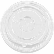 Lids for Plastic Cold Cups, Clear, 16 oz, Straw Slot, 1000/Box