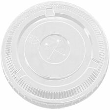 Lids for Plastic Cold Cups, Clear, 12 oz, Straw Slot, 1000/Box