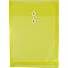 Merangue Legal Filing Envelope - 8 1/2" (215.90 mm) x 14" (355.60 mm) - 1 1/4" (31.75 mm) Expansion - Poly - Yellow - Durable, String/Button