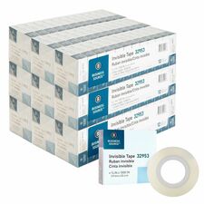 Premium Invisible Tape, 0.75" Width, 27.78 yd Length, Clear, 1" Core, 12/Carton
