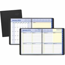 At-A-Glance QuickNotes Appointment Book Planner - Large Size - Julian Dates - Weekly, Monthly - 12 Month - January 2024 - December 2024 - 8:00 AM to 5:00 PM - Hourly - 1 Week, 1 Month Double Page Layout - 8" x 10" White Sheet - Wire Bound - Simulated Leather, Faux Leather - Black CoverPocket, Phone Directory, Ruled, Tabbed, Bleed Resistant, Notes Area, Storage Pocket, Wear Resistant, Tear Resistant, Snag Resistant - 1 Each