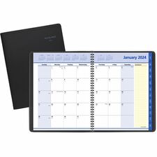 At-A-Glance QuickNotes Planner - Julian Dates - Monthly - 1 Year - January 2023 - December 2023 - 1 Month Double Page Layout - 8 1/4" x 10 7/8" Sheet Size - Wire Bound - Black - Simulated Leather - Pocket, Phone Directory, Address Directory, Notes Area - 1 Each