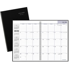 At-A-Glance DayMinder Monthly Academic Planner - Julian Dates - Monthly - 14 Month - July 2023 - August 2024 - 1 Month Double Page Layout - 8" x 12" Sheet Size - Black - 1 Each
