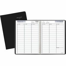 At-A-Glance DayMinder Appointment Book Planner - Large Size - Julian Dates - Weekly - 12 Month - January 2024 - December 2024 - 7:00 AM to 9:45 PM - Quarter-hourly, 7:00 AM to 6:45 PM - Quarter-hourly, 7:00 AM to 6:45 PM - Saturday - 1 Week Double Page Layout - 8" x 11" White Sheet - Wire Bound - Simulated Leather, Faux Leather - Black CoverBleed Resistant Paper, Three-Year Calendar Reference, Snag Resistant, Ruled - 1 Pack