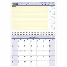 At-A-Glance QuickNotes Desk Wall Calendar - Small Size - Julian Dates - Monthly - 12 Month - January 2024 - December 2024 - 1 Month Single Page Layout 1 Month Double Page Layout - 11" x 8" White Sheet - 1.25" x 1.25" Block - Wire Bound - Paper - Hole-punched, Printed in 4 ink Colors, Unruled Daily Block - 1 Each