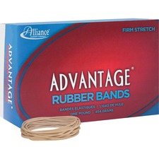 Alliance Rubber 26195 Advantage Rubber Bands - Size #19 - Approx. 1250 Bands - 3 1/2" x 1/16" - Natural Crepe - 1 lb Box