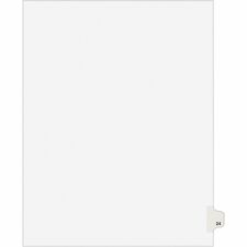 Avery® Individual Legal Exhibit Dividers - Avery Style - 1 Printed Tab(s) - Digit - 24 - 1 Tab(s)/Set - 8.5" Divider Width x 11" Divider Length - Letter - White Paper Divider - Paper Tab(s) - Recycled - Reinforced Tab, Rip Proof, Unpunched - 25 / Pack