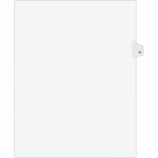 Avery® Individual Legal Exhibit Dividers - Avery Style - 25 x Divider(s) - Printed Tab(s) - Character - H - 1 Tab(s)/Set - 8.5" Divider Width x 11" Divider Length - Letter - White Paper Divider - White Tab(s) - Recycled - Reinforced Tab, Rip Proof, Unpunched - 25 / Pack