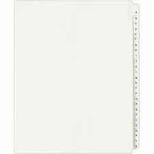 Avery® Collated Legal Exhibit Dividers - Allstate Style - 26 x Divider(s) - Printed Tab(s) - Character - A-Z - 26 Tab(s)/Set - 8.5" Divider Width x 11" Divider Length - Letter - White Paper Divider - White Tab(s) - Recycled - Reinforced Tab, Rip Proof, Unpunched - 26 / Set