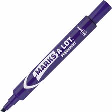 Avery® Large Desk-Style Permanent Markers - 4.7625 mm Marker Point Size - Chisel Marker Point Style - Purple - Purple Plastic Barrel - 1 Dozen