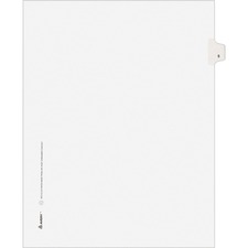 Avery® Individual Legal Exhibit Dividers - Avery Style - Unpunched - 25 x Divider(s) - 25 Printed Tab(s) - Digit - 5 - 1 Tab(s)/Set - 8.5" Divider Width x 11" Divider Length - Letter - White Paper Divider - White Tab(s) - Recycled - Reinforced Tab, Rip Proof, Unpunched - 25 / Pack