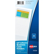 Avery® Self-Adhesive Business Card Holders - Support 3.50" x 2" Media - Vinyl - 10 / Pack - Clear