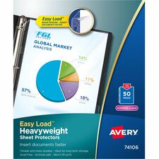Avery® Heavyweight Sheet Protectors - For Letter 8 1/2" x 11" Sheet - Ring Binder - Diamond Clear - Polypropylene - 50 / Box