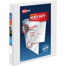 Avery® Heavy-Duty View Binder - 1" Binder Capacity - Letter - 8 1/2" x 11" Sheet Size - 275 Sheet Capacity - 3 x Ring Fastener(s) - 4 Pocket(s) - Polypropylene - Recycled - Pocket, Heavy Duty, One Touch Ring, Long Lasting, Tear Resistant, Split Resistant, Locking Ring - 1 Each