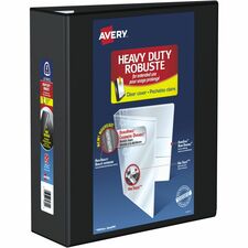 Avery Heavy Duty View Binder4" , One Touch&trade; Locking D Rings, Black - 4" Binder Capacity - Letter - 8 1/2" x 11" Sheet Size - 780 Sheet Capacity - 3 x Ring Fastener(s) - 4 Internal Pocket(s) - Polypropylene - Black - Pocket, Heavy Duty, One Touc