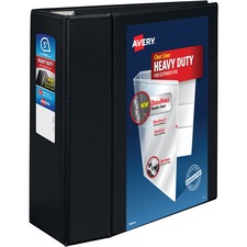 AveryÂ® Heavy-Duty View 3 Ring Binder - 5" Binder Capacity - Letter - 8 1/2" x 11" Sheet Size - 1050 Sheet Capacity - 3 x Ring Fastener(s) - 4 Pocket(s) - Polypropylene - Recycled - Pocket, Heavy Duty, One Touch Ring, Long Lasting, Tear Resistant, Split Resistant, Locking Ring - 1 Each
