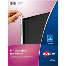 Avery® Binder Spine Inserts - 1/2" Sheet - White - Card Stock - 80 / Pack