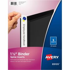 Avery® Binder Spine Inserts - 1 1/2" Sheet - White - 25 / Pack