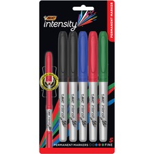 BIC Intensity Permanent Marker - Fine Marker Point - 1.8 mm Marker Point Size - Assorted - 30 Pack