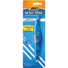 BIC Wite-Out Brand Exact Liner Correction Tape, 6.1 Metres, 1-Count Pack of white Correction Tape, Fast, Clean and Easy to Use Tear-Resistant Tape Office or School Supplies - 0.20" (5.08 mm) Width x 20 ft Length - 1 Line(s) - White Tape - Non-refillable, Tear Resistant, Film-based, Comfortable Grip, Easy to Use - 1 / - Blue
