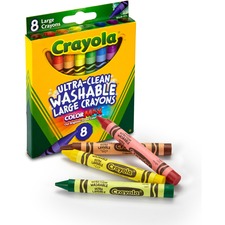 Crayola Kid's 8 Count Large Washable Crayons - Assorted - 8 / Box