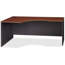 Bush Business Furniture Series C 72W Left Hand Corner Module - 71" x 35.5" x 1" x 29.8" - File Drawer(s) - Material: Pressboard, Polyvinyl Chloride (PVC), Engineered Wood - Finish: Hansen Cherry, Thermofused Laminate (TFL) - Scratch Resistant, Abrasion Resistant, Stain Resistant, Grommet, Dent Resistant, Cord Management, Lockable Drawer, Ball-bearing Suspension, Durable - For Office